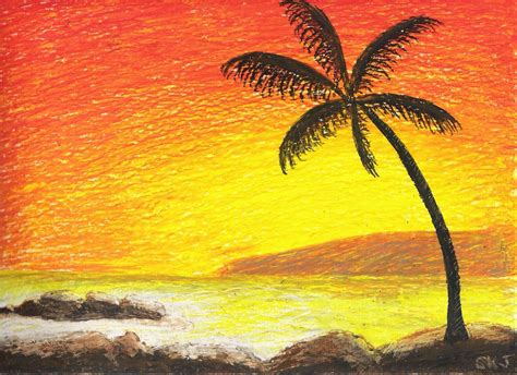 Sunset scenery with oil pastels Chalk Pastel Art, Pastel Artwork, Oil ...