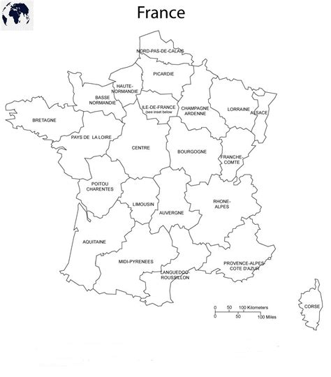 Printable Blank France Map with Outline, Transparent Map PDF France ...