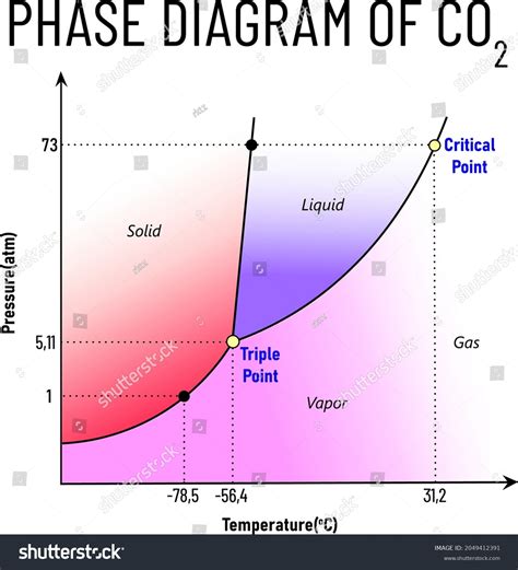 Phase Diagram Carbon Dioxide Stock Vector (Royalty Free) 2049412391 ...