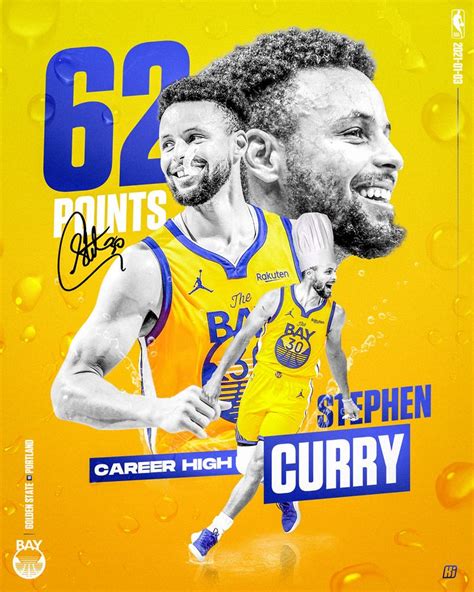 Steph Curry 62pts graphic in 2021 | Sports graphic design, Nba pictures ...