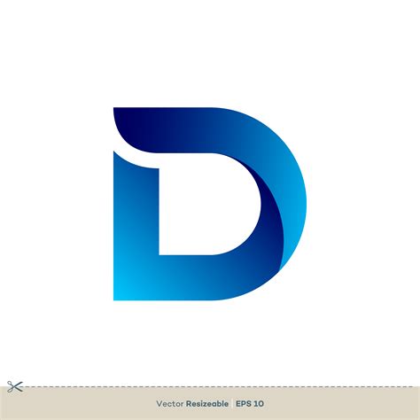 D Letter Icon Vector Logo Template Flat Design - Download Free Vector ...