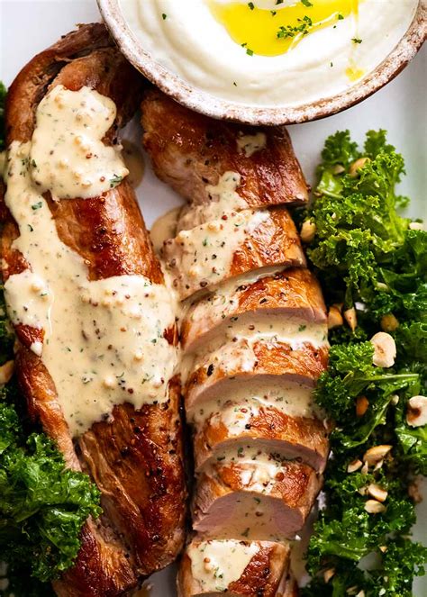 Pork Tenderloin with Creamy Mustard Sauce | RecipeTin Eats