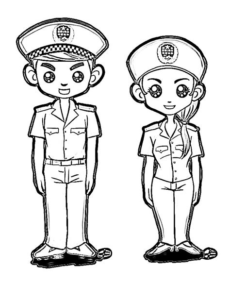 12 Gambar Polisi Hitam Putih | Mewarnai Gambar | Iqna