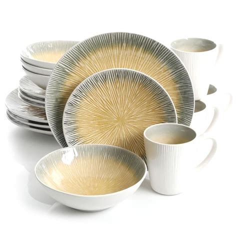 Gibson Elite 16-Piece Yellow Dinnerware Lowes.com | Yellow dinnerware ...