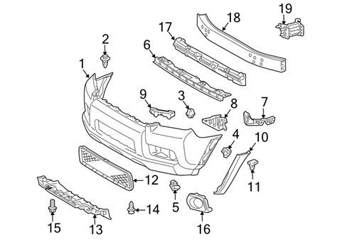 Toyota 4Runner Bumper Cover Support Rail Bracket. REINFOR. FRONT BUMBER ...