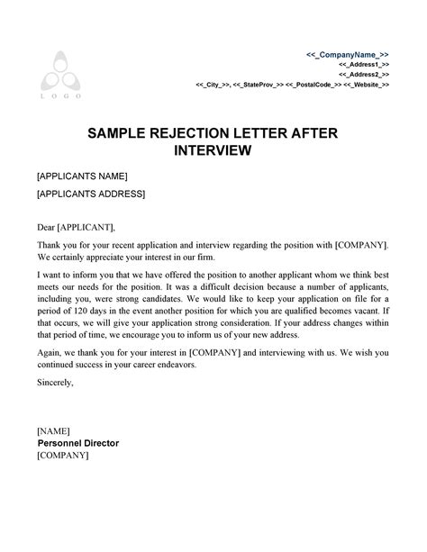 39 Job Rejection Letter Templates & Samples ᐅ TemplateLab