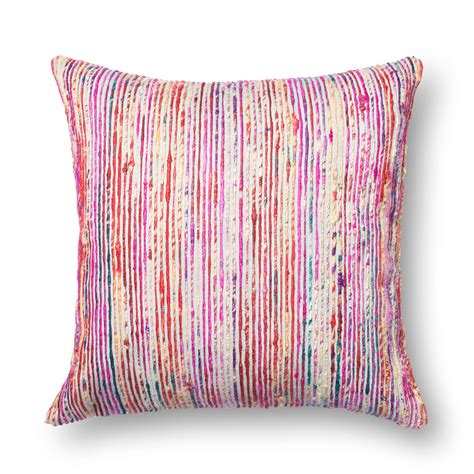 Textured Red/ Multi Stripe 22-inch Throw Pillow or Pillow Cover - Bed ...