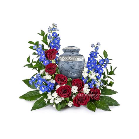 Patriotic Red, White, and Blue Flowers for Cremation Urn – Petal Street ...