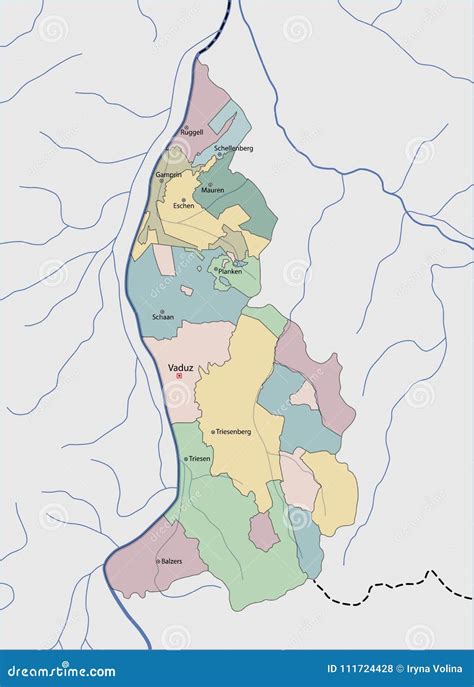 Map of Liechtenstein stock vector. Illustration of country - 111724428