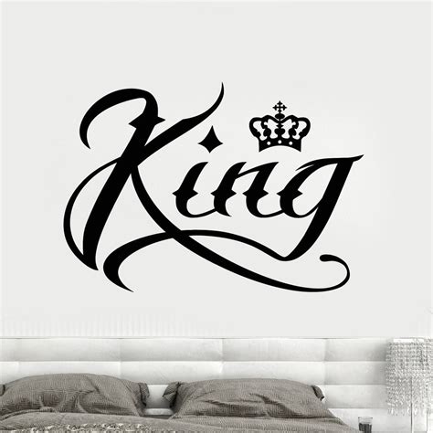 Vinyl Wall Decal King Word Inscription Crown Stickers Unique Gift (171 ...