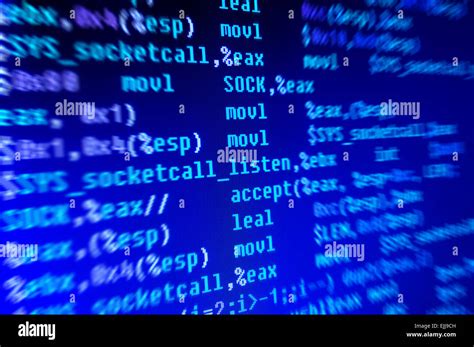 Assembly programming language code in monitor Stock Photo - Alamy