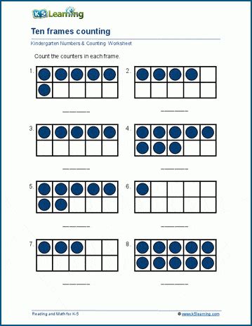 Ten Frame Worksheets for Kindergarten and Grade 1 | K5 Learning