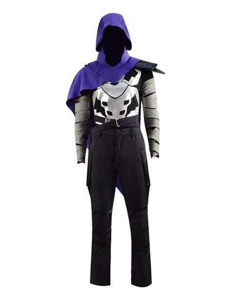 Buy Valorant Omen Cosplay Costume Halloween Purple Cloak Black Full Set ...