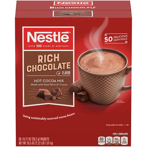 Nestle Rich Milk Chocolate Hot Chocolate 50 single serve packets ...