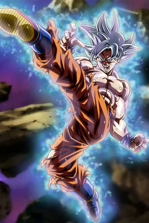 Dragon Ball Super Poster Goku Ultra Instinct Mastered Kicking 12in x ...