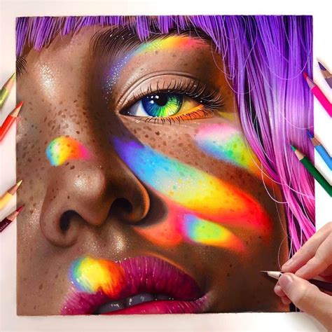 Glowing Colorful Drawings | Prismacolor art, Colorful drawings, Art ...