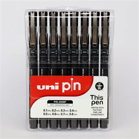 Uni pin pen set of 8 – Aotearoa Art Supplies