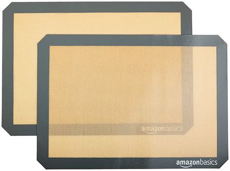 AmazonBasics Silicone, Non-Stick, Food Safe Baking Mat - Pack of 2