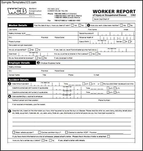 Sample Workers Compensation Form Sample Templates Sample Templates ...