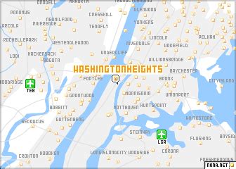 Washington Heights (United States - USA) map - nona.net