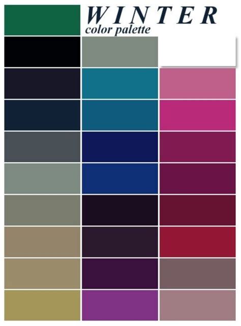 Color analysis winter, Winter color palette, Deep winter colors