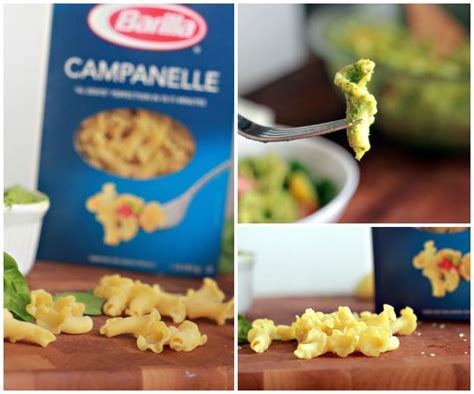 Campanelle Pasta Summer Salad Using Spinach Pesto - De Su Mama