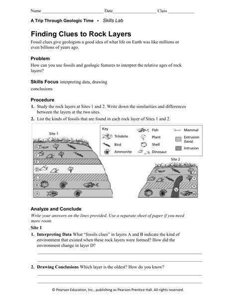 Finding Clues To Rock Layers Worksheet Answer Key - Must Read