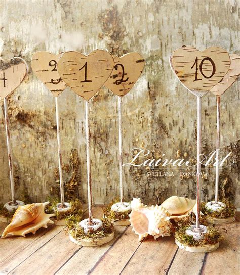 Rustic Wedding Table Numbers Centerpiece Wood Birch Wedding #2498613 ...