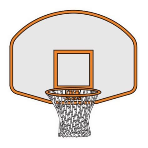 Basketball Hoop Clip Art: Orange Hoop with White Backboard