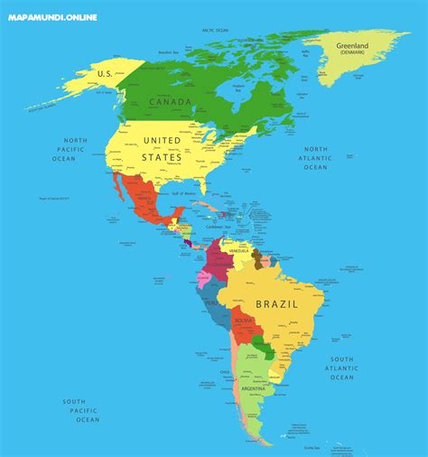 Mapa De America Con Capitales