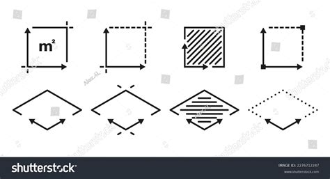 Square Meter Icons Set Isolated On Stock Vector (Royalty Free ...