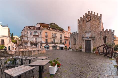 Piazza Duomo in Taormina, Sicily, Italy Stock Photo - Image of city ...