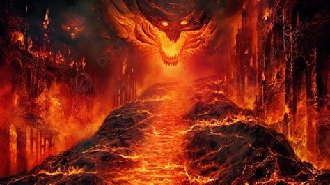 Dragon Is Near Some Fierce Fires Background, Pictures Of Hell Fire ...