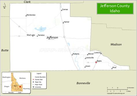 Map of Jefferson County, Idaho - Where is Located, Cities, Population ...