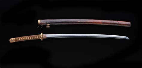 End of Edo Yoshitsugu Katana with WWII Officer’s Leather Scabbard (SOLD ...