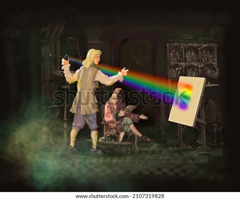 Isaac Newton Gets Light Spectrum Colour Stock Illustration 2107319828 ...