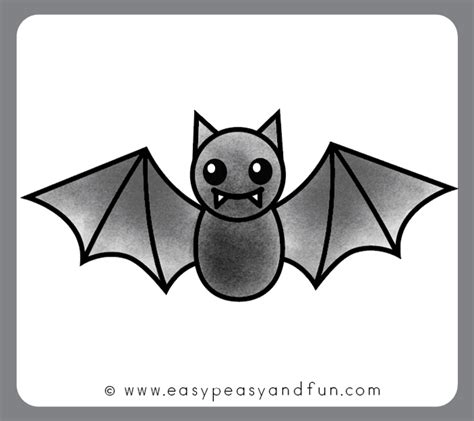 How to Draw a Bat - Step by Step Bat Drawing Tutorial - Easy Peasy and ...