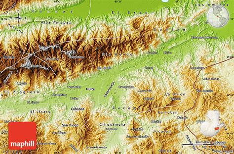 Physical Map of Zacapa