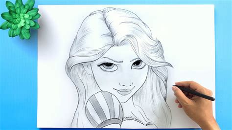 RAPUNZEL DRAWING from Tangled Disney Movie | How to Draw Disney ...