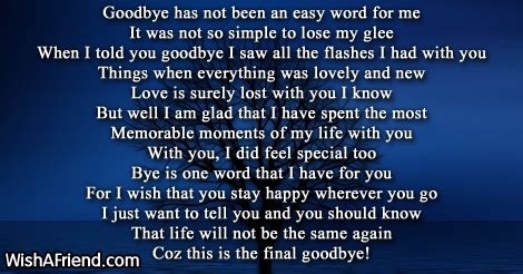 Saying Goodbye To A Lover