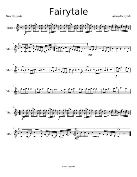 Fairytale by Alexander Rybak for violin sheet music for Violin, Piano ...