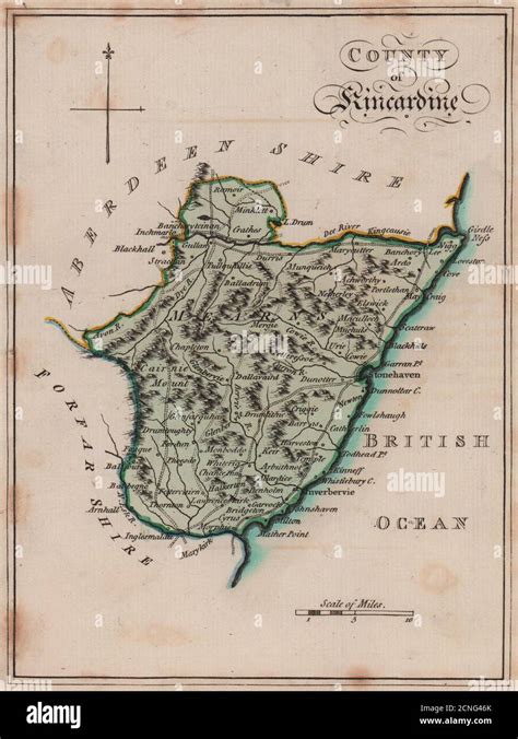 County of Kincardine. Kincardineshire. SAYER / ARMSTRONG 1787 old ...