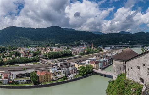 The City Kufstein in Tyrol on River Inn, Austria Stock Image - Image of ...