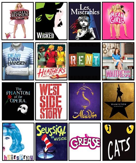 Musical Theatre Tribute Art CUSTOM BROADWAY POSTER 16 Shows Broadway ...