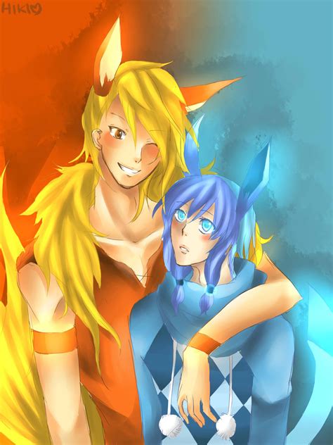 Flareon And Glaceon by Hikiko-chan on DeviantArt