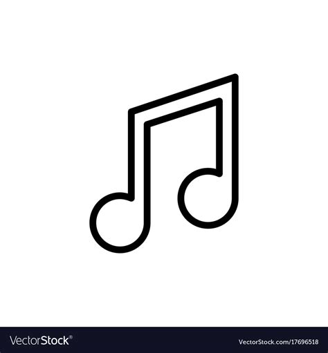 Line music note icon on white background Vector Image