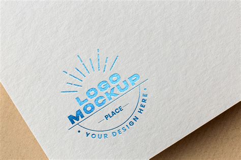 Free Paper Pressed Logo Mockup | Mockuptree