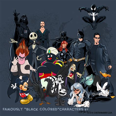 Famously Black Colored Characters Cartoon