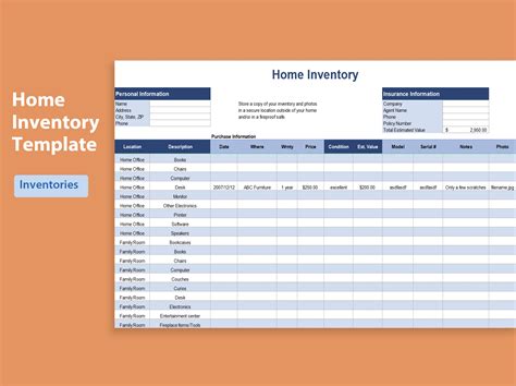 EXCEL of Home Inventory Form.xlsx | WPS Free Templates