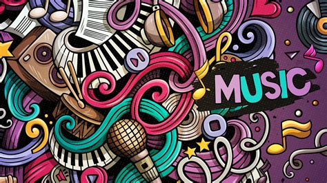 Download Music 4k Doodle Wallpaper | Wallpapers.com